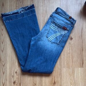 7 For All Mankind Blue Flare & Wide Leg Jeans
